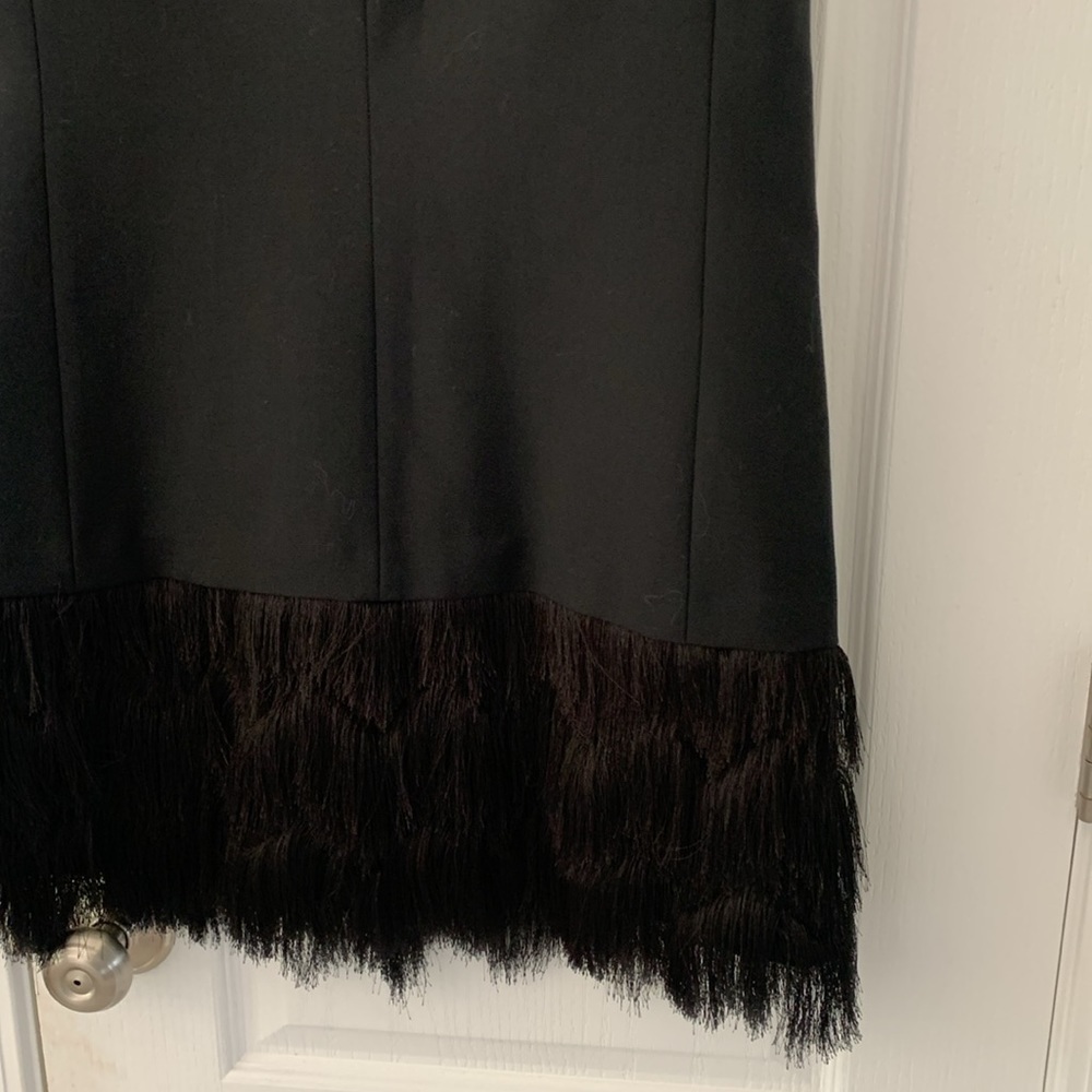 Banana Republic Collection Solid Black Wool 2 Button Fringe Vest size 0P‎ - Picture 12 of 12
